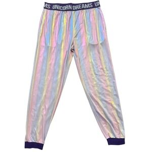 Top Drawer Unicorn Dreams Holographic Iridescent Rainbow Joggers L Pastel Rave